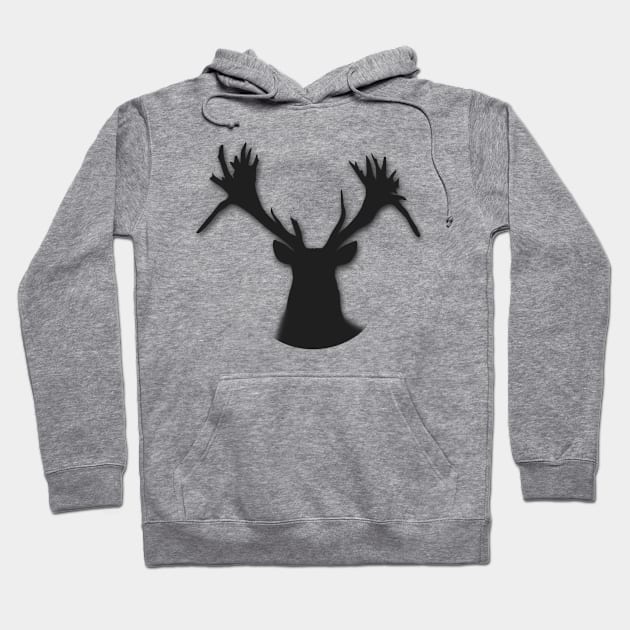 Graceful Reindeer Silhouette Hoodie by Pieartscreation